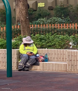 Worker sleeping