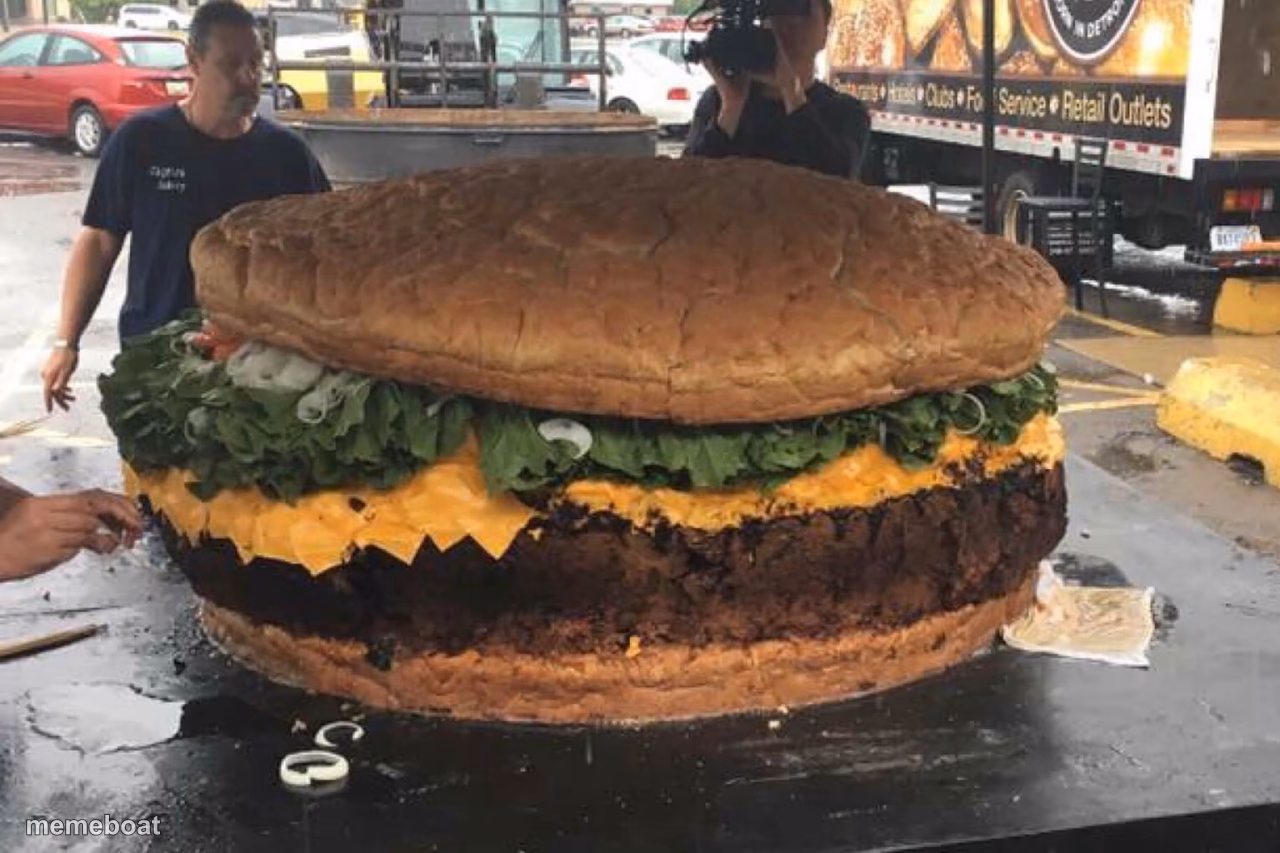 Worlds biggest burger - meme generator image preview
