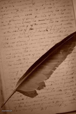 writing paper feather