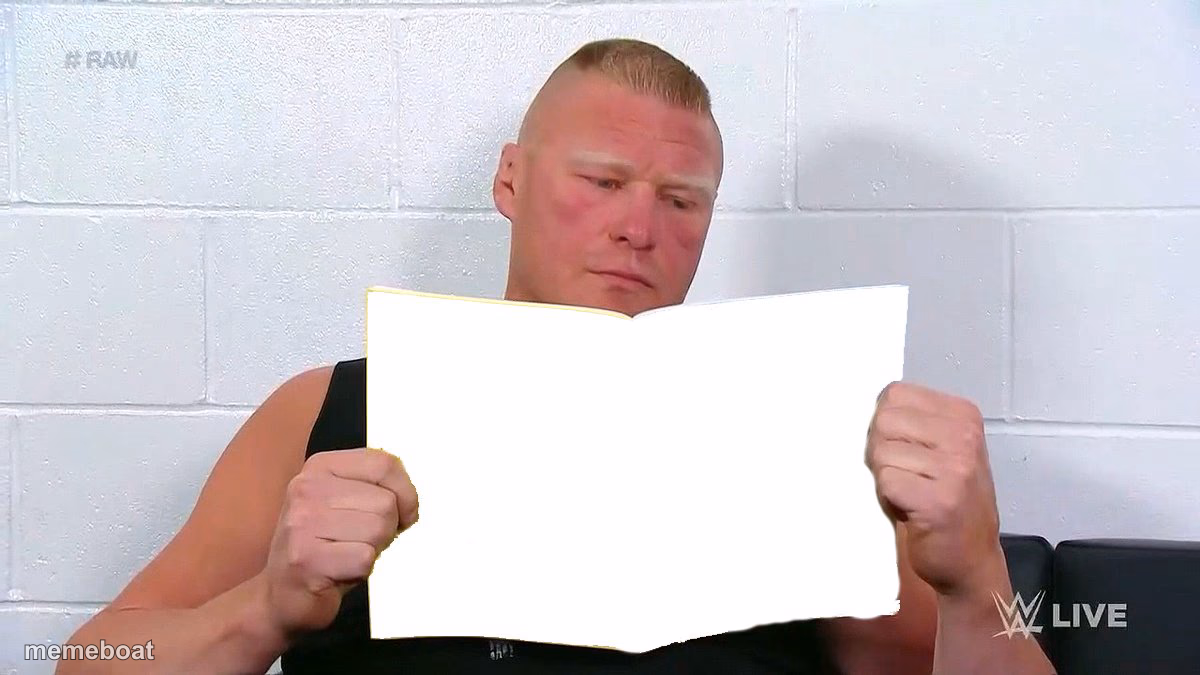 WWE Brock Lesnar Reading A Magazine - meme generator image preview