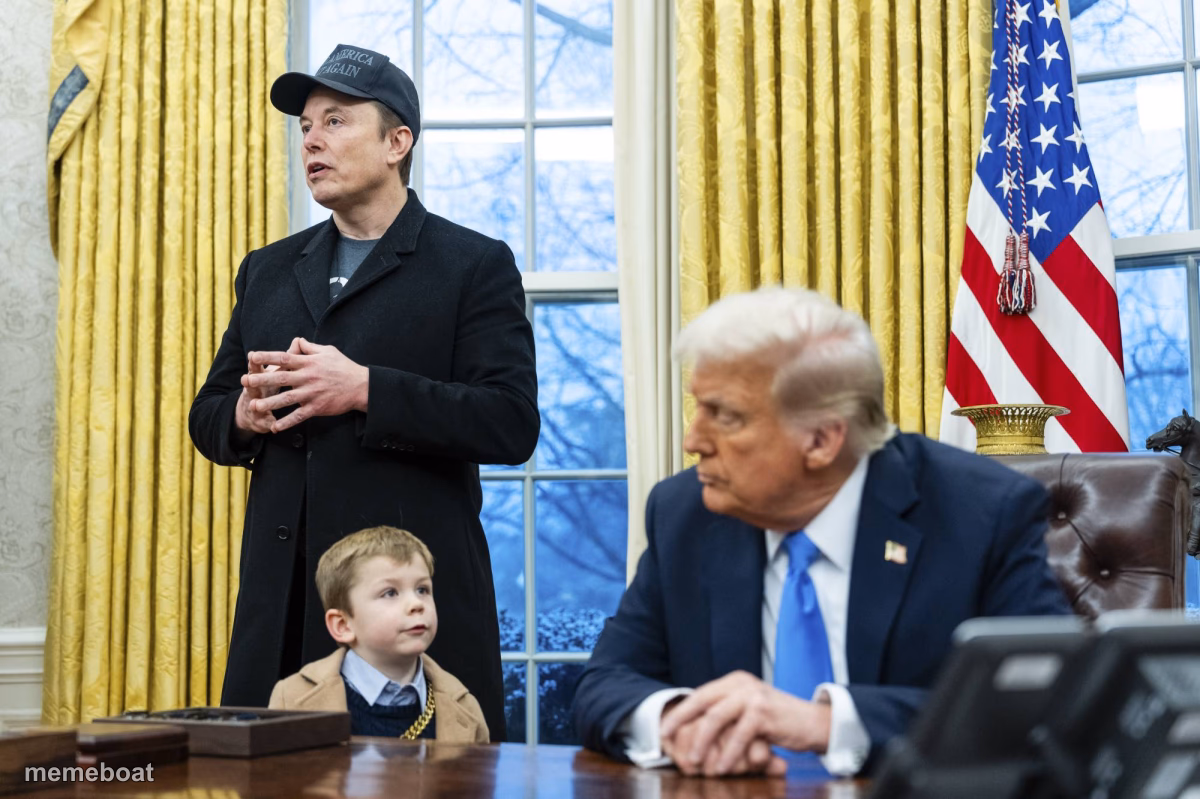 X Æ A-12 in oval office with Musk and Trump - meme generator image preview