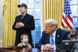 X Æ A-12 in oval office with Musk and Trump
