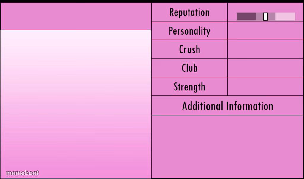 Yandere Simulator Student Info - meme generator image preview