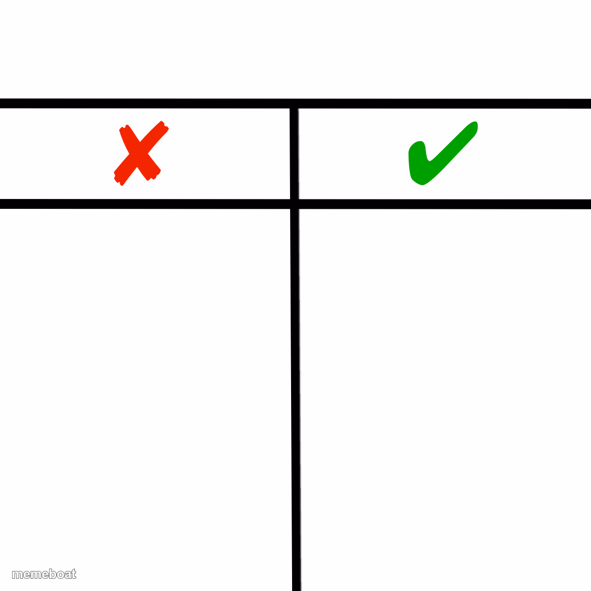Yes or No - two things compared - meme generator image preview