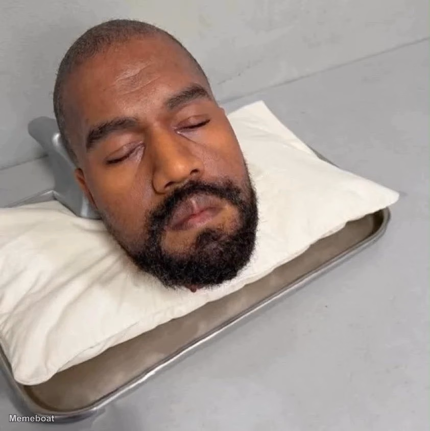 Ye's prop head - "OK" Music Video - meme generator image preview