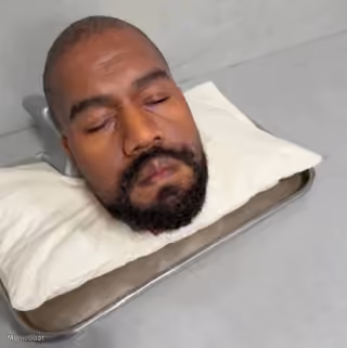 Ye's prop head - "OK" Music Video
