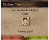 You are about to destroy Child