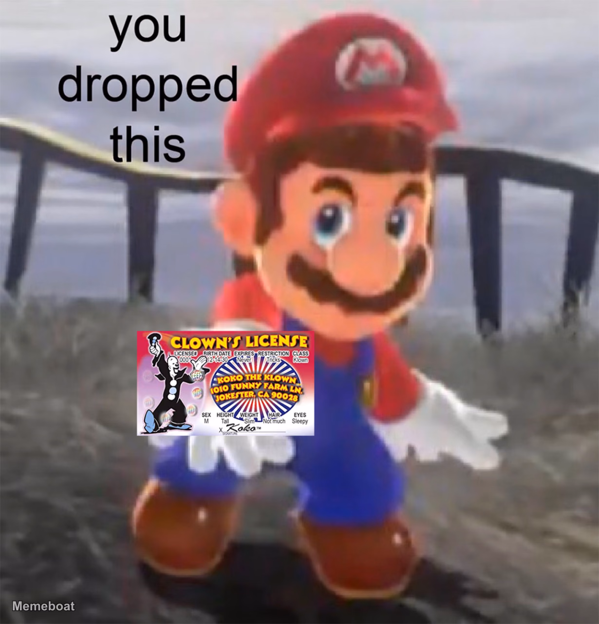You Dropped This Clown License - meme generator image preview
