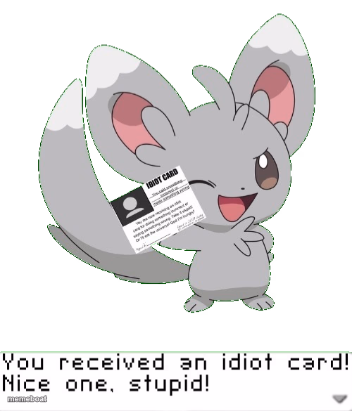 You received an idiot card! - meme generator image preview