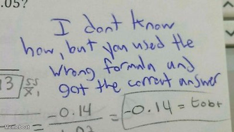 Wrong Formula Correct Answer - meme generator image preview