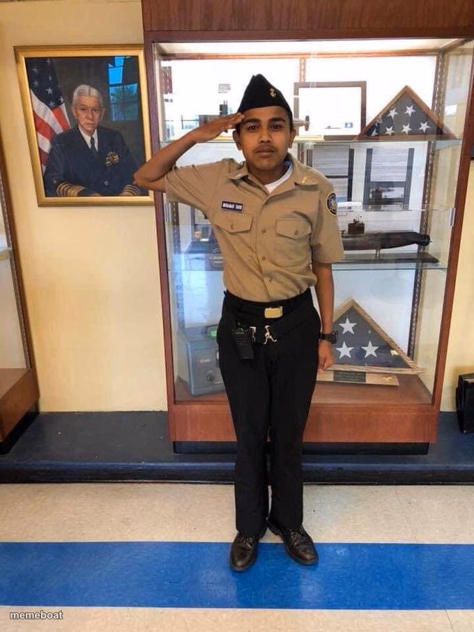young boy salute - meme generator image preview