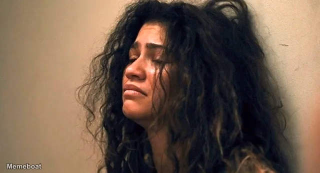 Zendaya distressed - 'Euphoria' - meme generator image preview