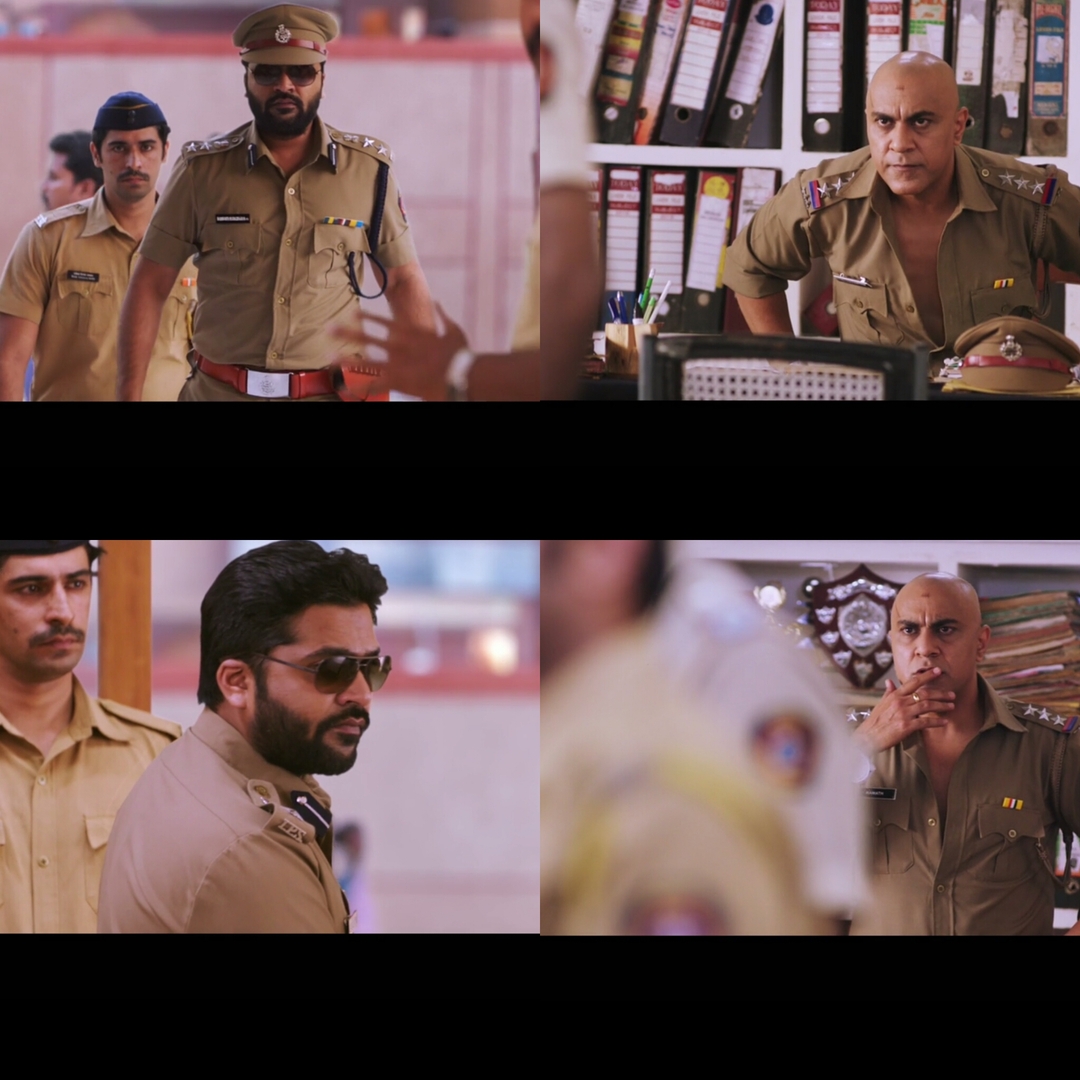 Achcham Yenbadhu Madamaiyada meme template with Rajnikanth (Silambarasan) with Leela (Manjima Mohan) with Kamath (Baba Sehgal)