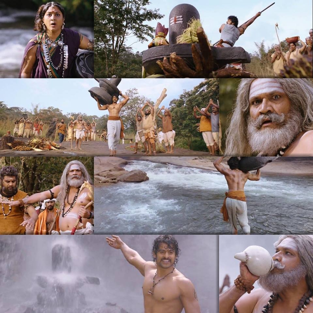 Bāhubali: The Beginning meme template with Sivagami (Ramya Krishnan) with Bijjaladeva (Nassar) with Amarendra Bāhubali / Mahendra "Sivudu" Bāhubali (Prabhas)