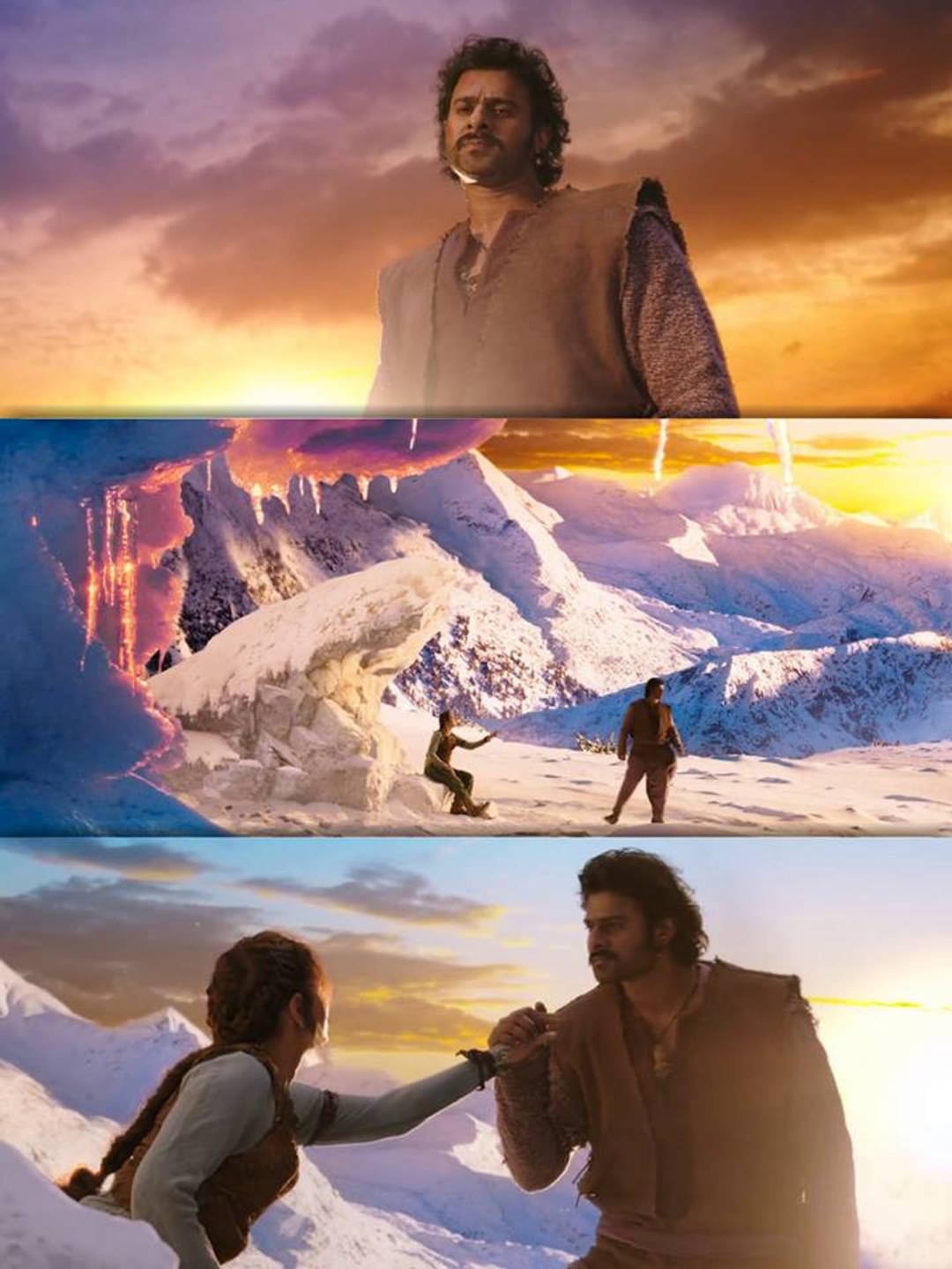 Bāhubali: The Beginning meme template with Amarendra Bāhubali / Mahendra "Sivudu" Bāhubali (Prabhas) with Avanthika (Tamannaah Bhatia)