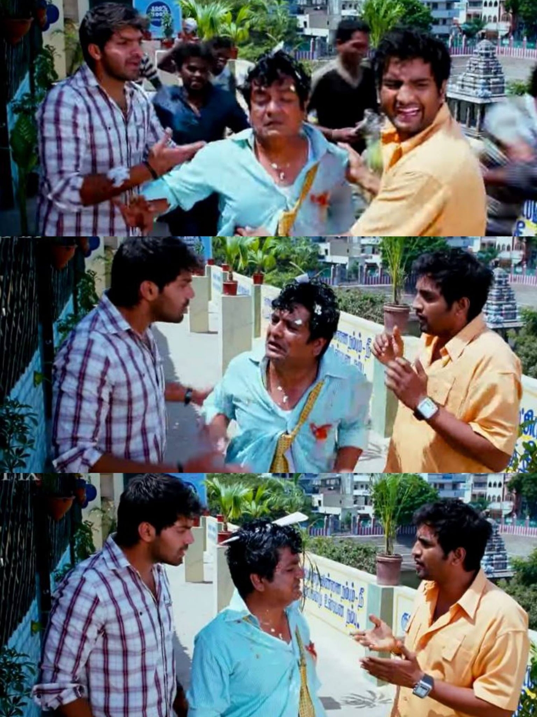 Boss Engira Baskaran meme template with Bhaskaran (Arya) with Nallathambi (Santhanam)