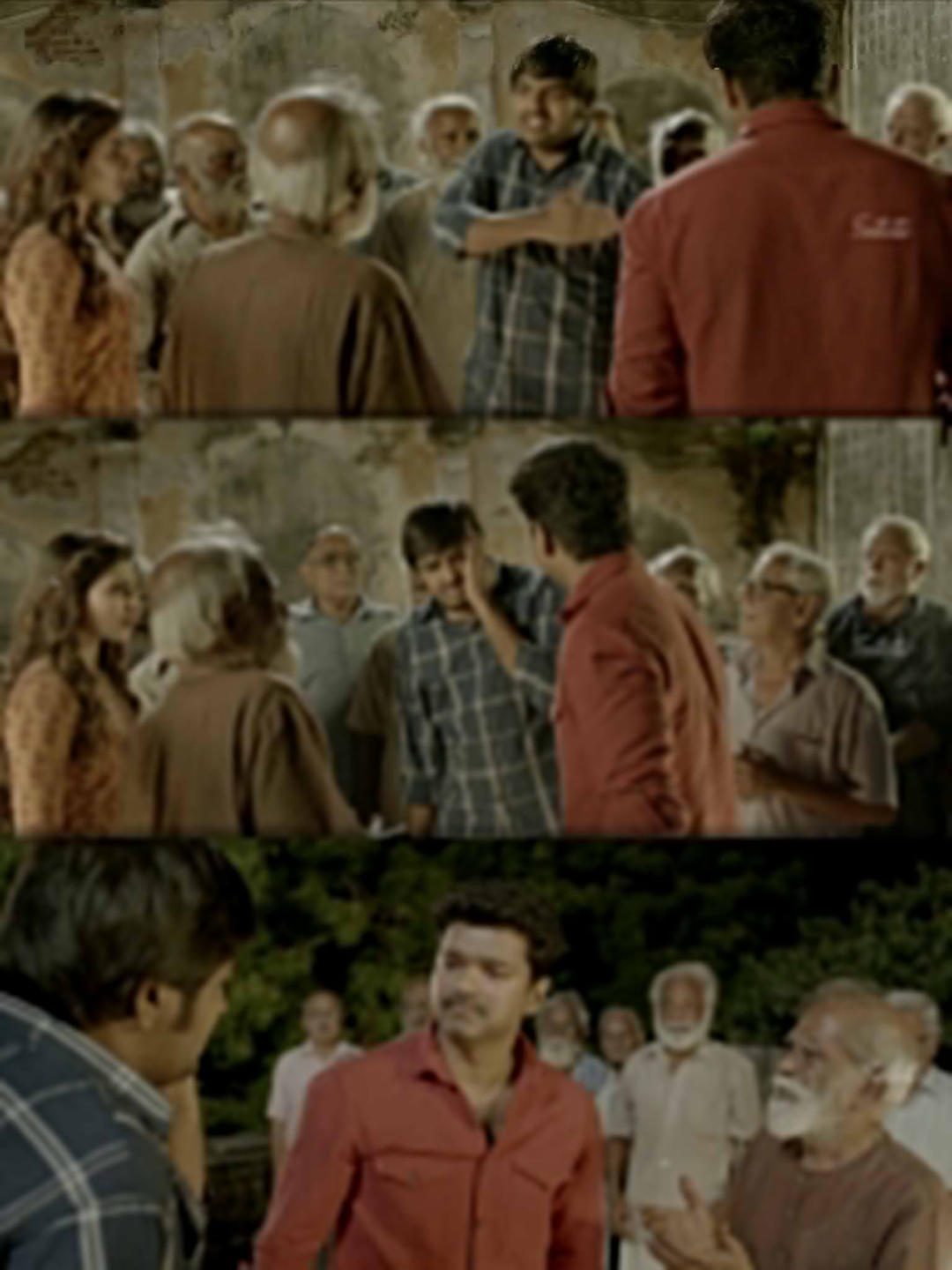 Kaththi meme template with Kathiresan / Jeevanandham (Vijay)