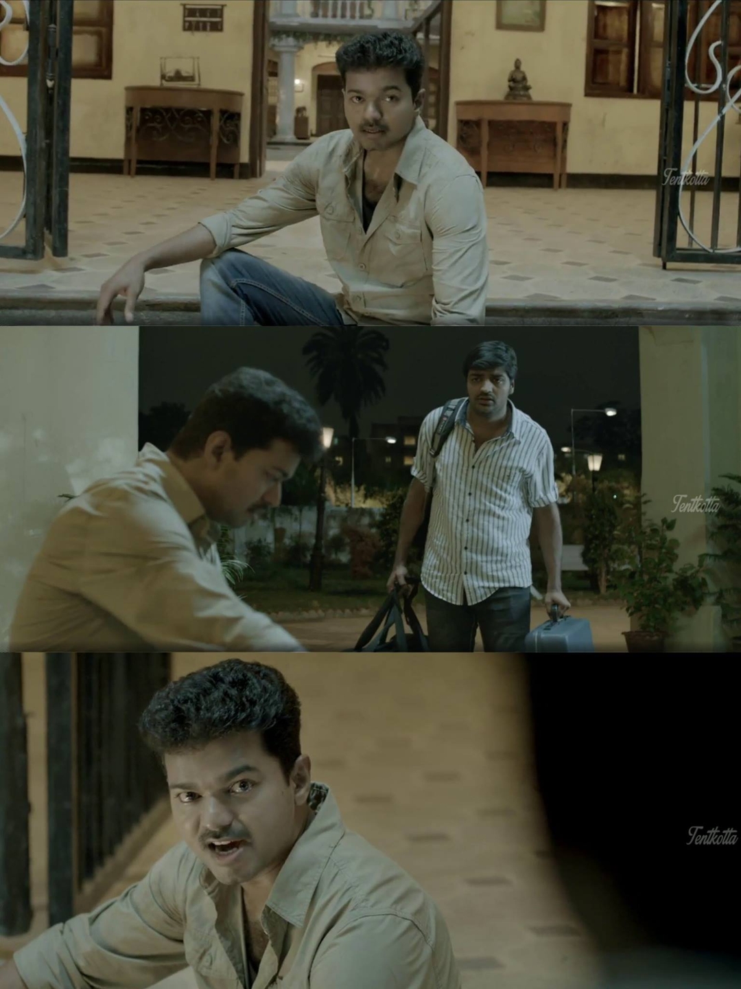 Kaththi meme template with Kathiresan / Jeevanandham (Vijay)