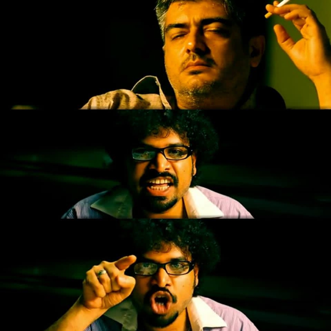 Mankatha meme template with Vinayak Mahadevan (Ajith Kumar)