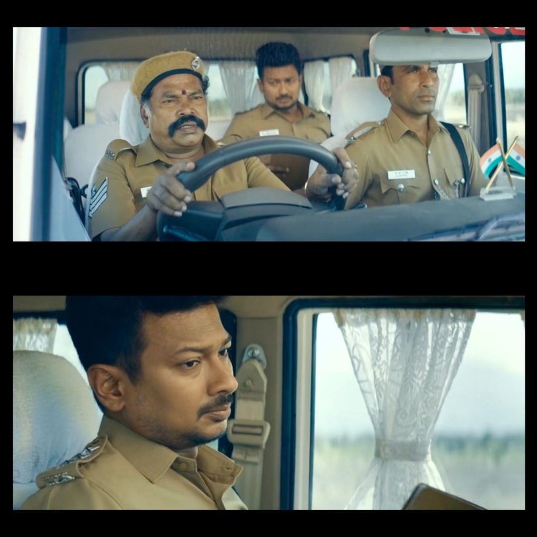 Nenjuku Needhi meme template with Vijayragavan IPS (Udhayanidhi Stalin) with  (Mayilsamy)