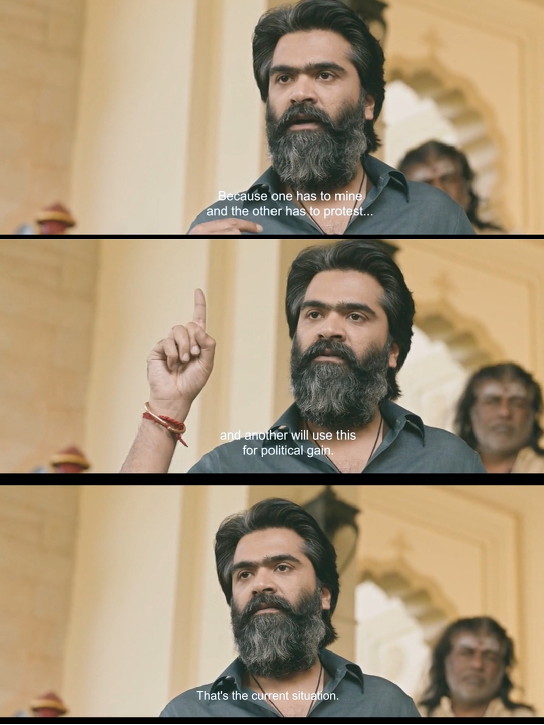 Pathu Thala meme template with AG Ravanan 'AGR' (Silambarasan)