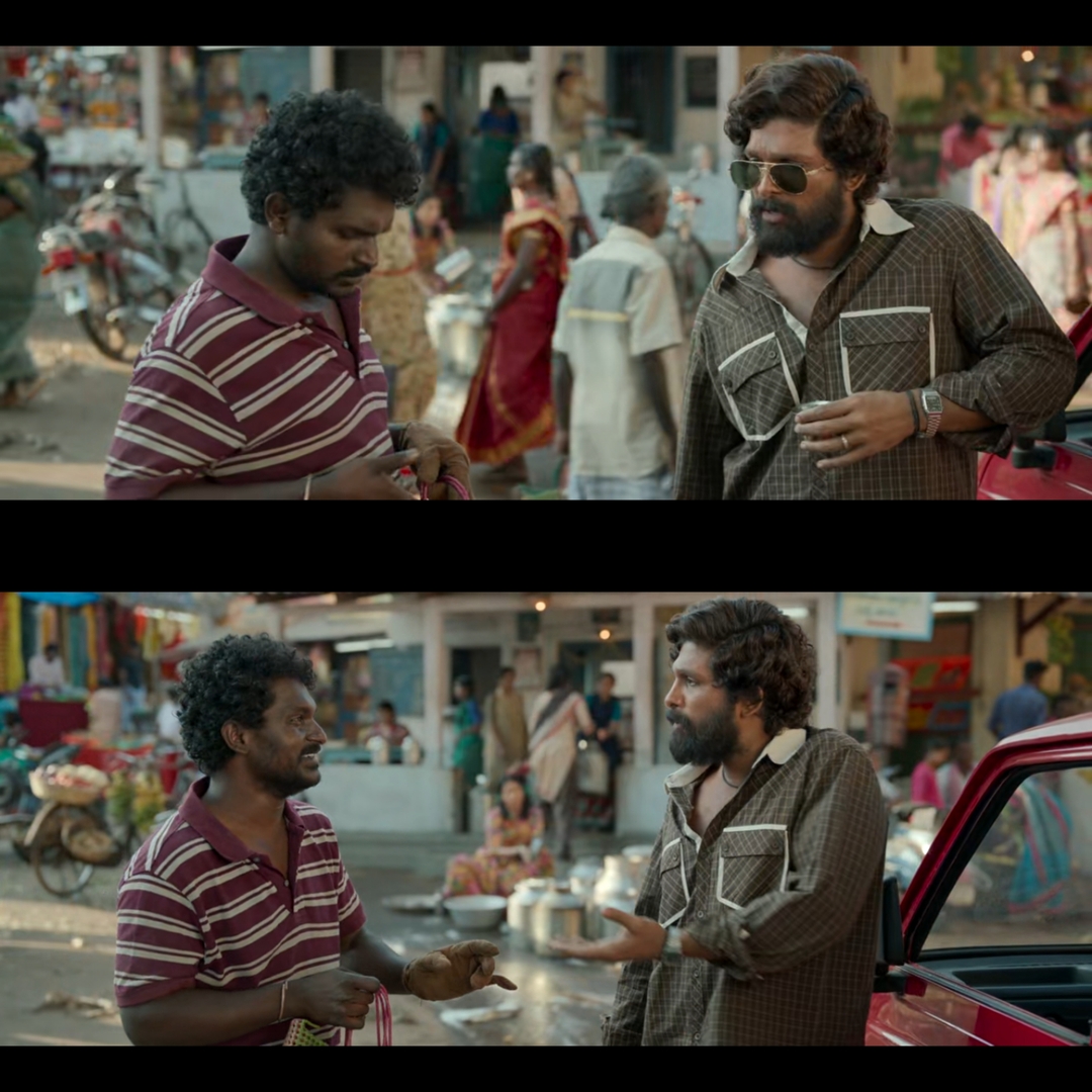 Pushpa: The Rise - Part 1 meme template with Pushpa Raj (Allu Arjun) with Kesava (Jagadeesh Prathap Bandari)