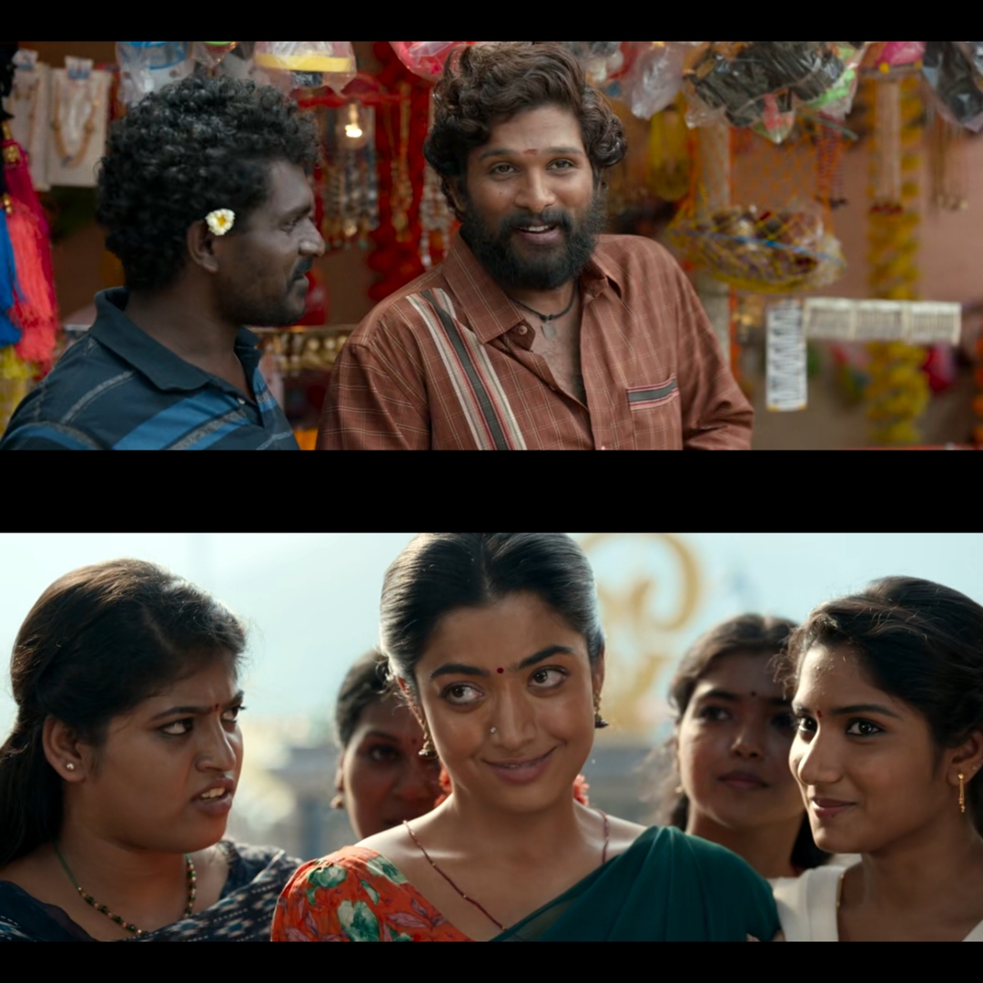 Pushpa: The Rise - Part 1 meme template with Pushpa Raj (Allu Arjun) with Kesava (Jagadeesh Prathap Bandari)