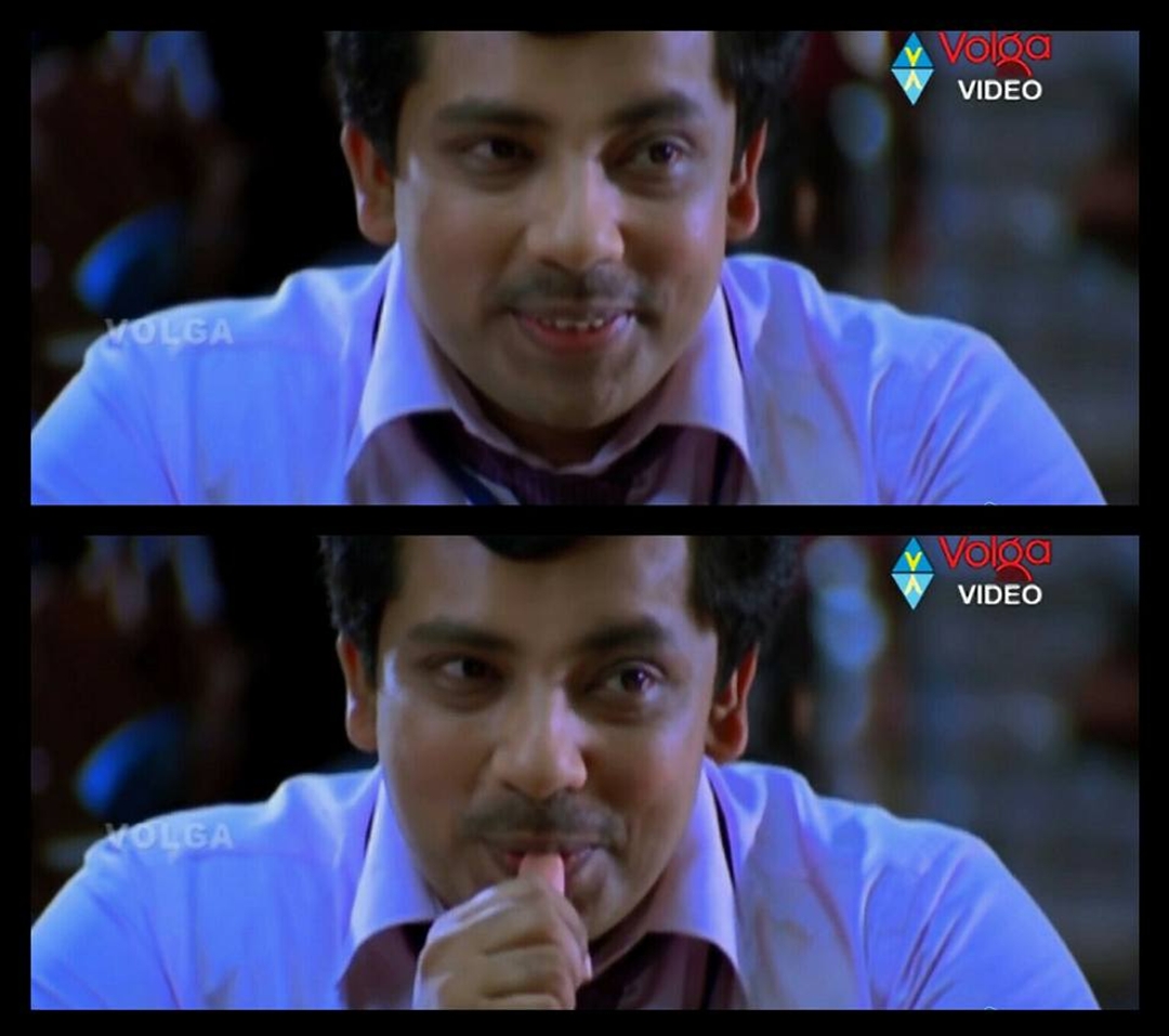 Rowthiram meme template with Shiva (Jiiva) with Ramanujam (Sathyan Sivakumar)