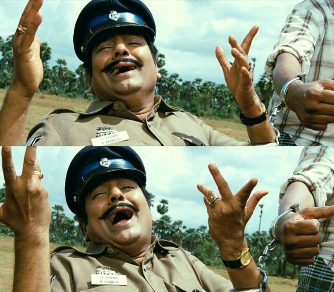 Singam meme template with Yettu Erimalai (Vivek)