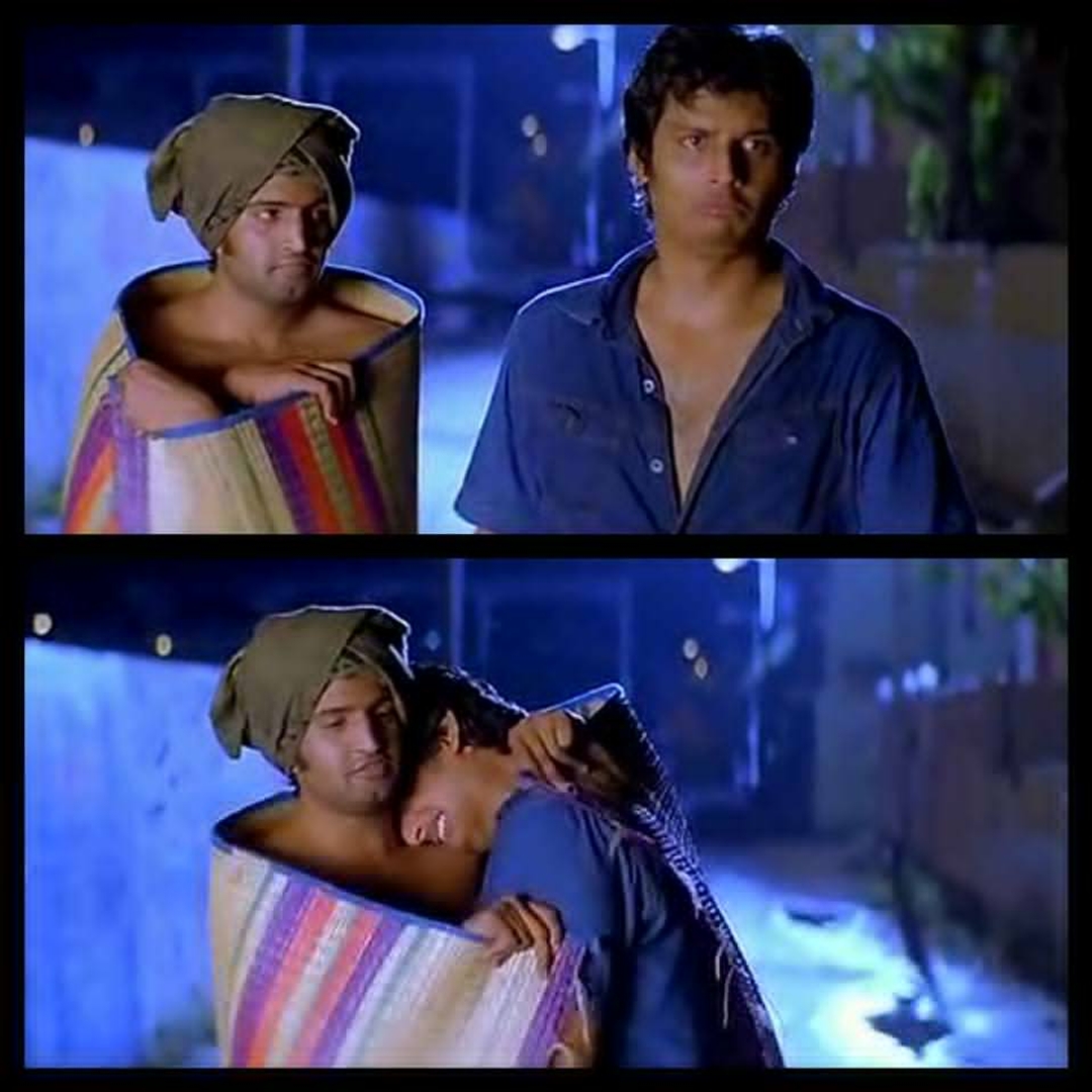 Siva Manasula Sakthi meme template with Siva (Jiiva) with Vivek (Santhanam)