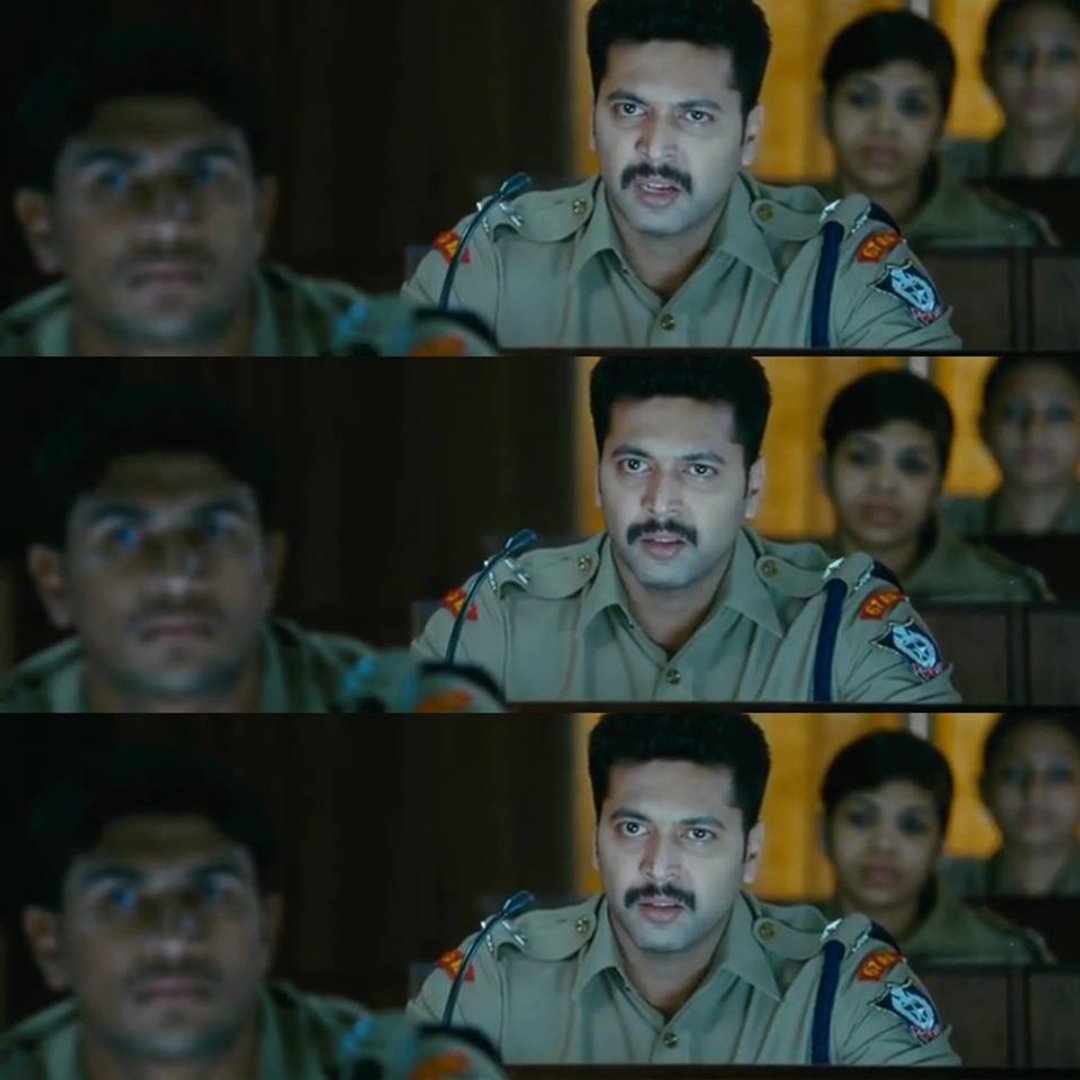 Thani Oruvan meme template with Mithran IPS (Jayam Ravi) with Dr. Siddharth Abhimanyu (Arvind Swamy)