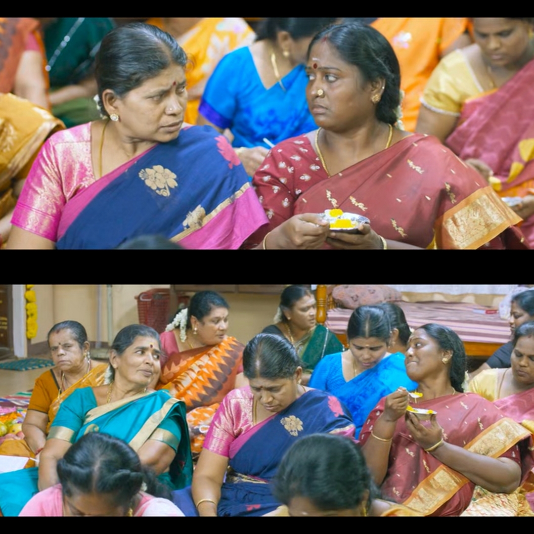 Veetla Vishesham meme template with U. Ilango (Balaji Patturaj)