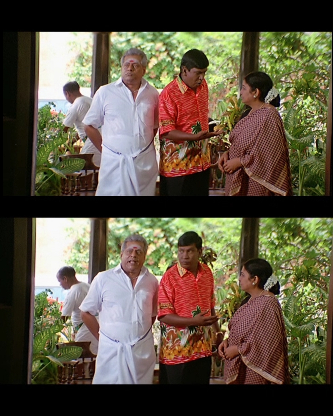 Aanai meme template with  (Delhi Ganesh) with  (Vadivelu)