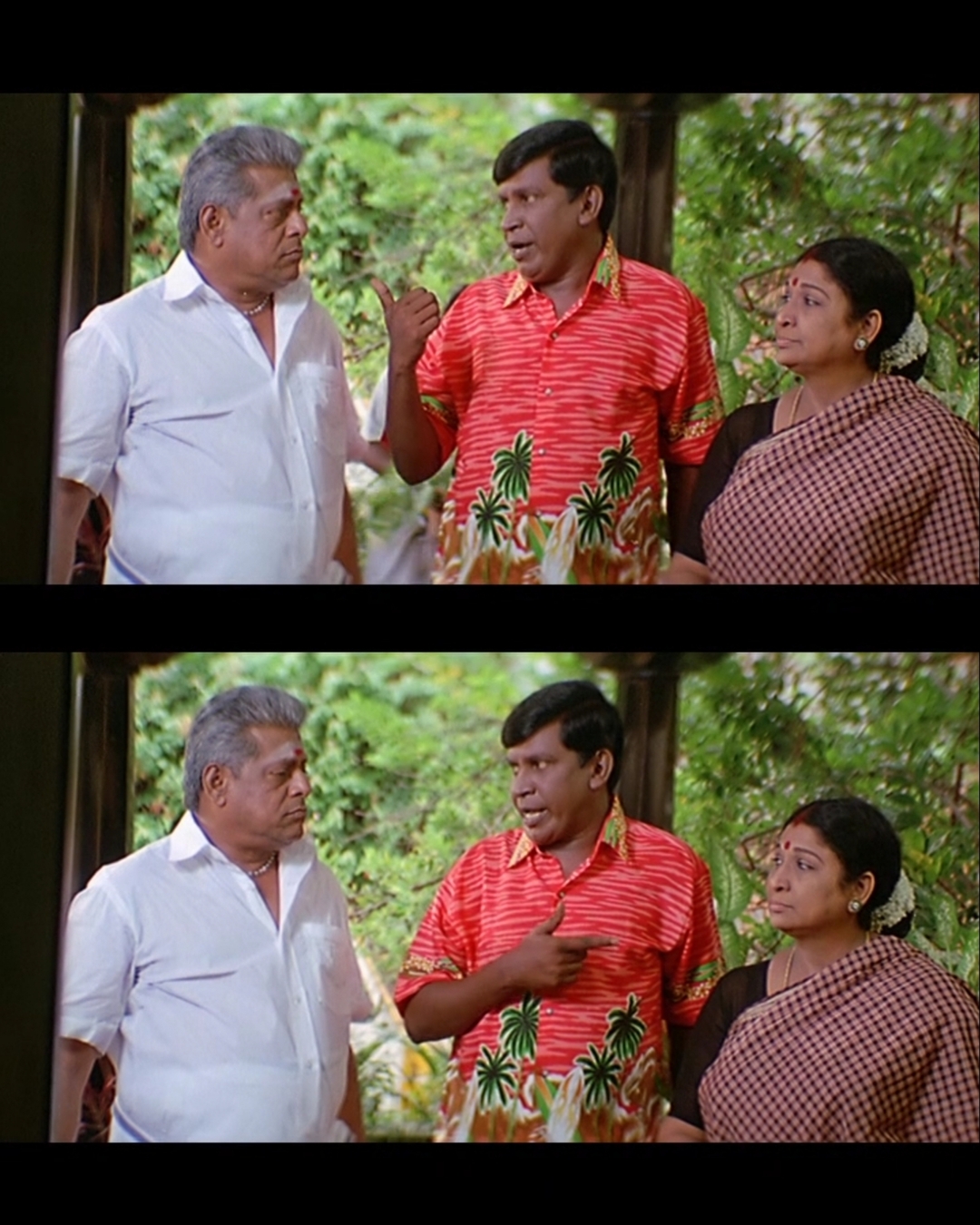 Aanai meme template with  (Vadivelu) with  (Delhi Ganesh)