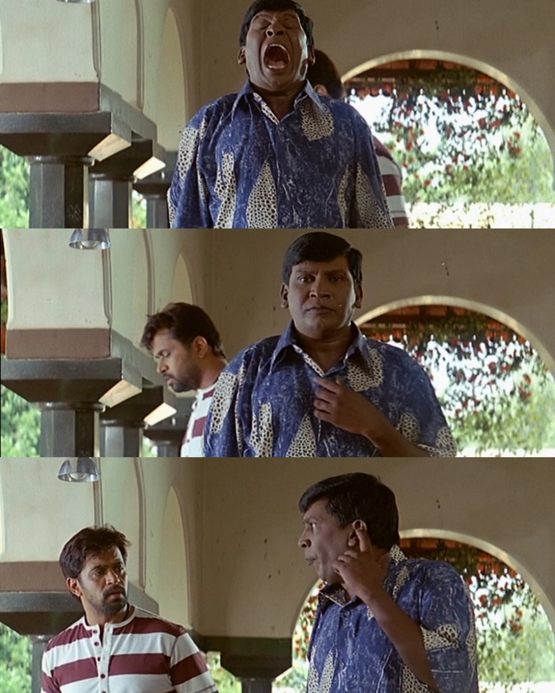 Aanai meme template with  (Arjun Sarja) with  (Vadivelu)