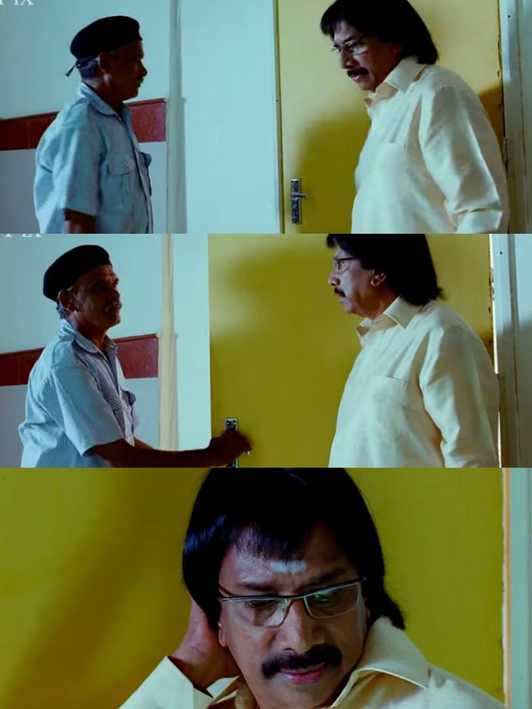 Boss Engira Baskaran meme template with Bhaskaran (Arya) with Nallathambi (Santhanam)