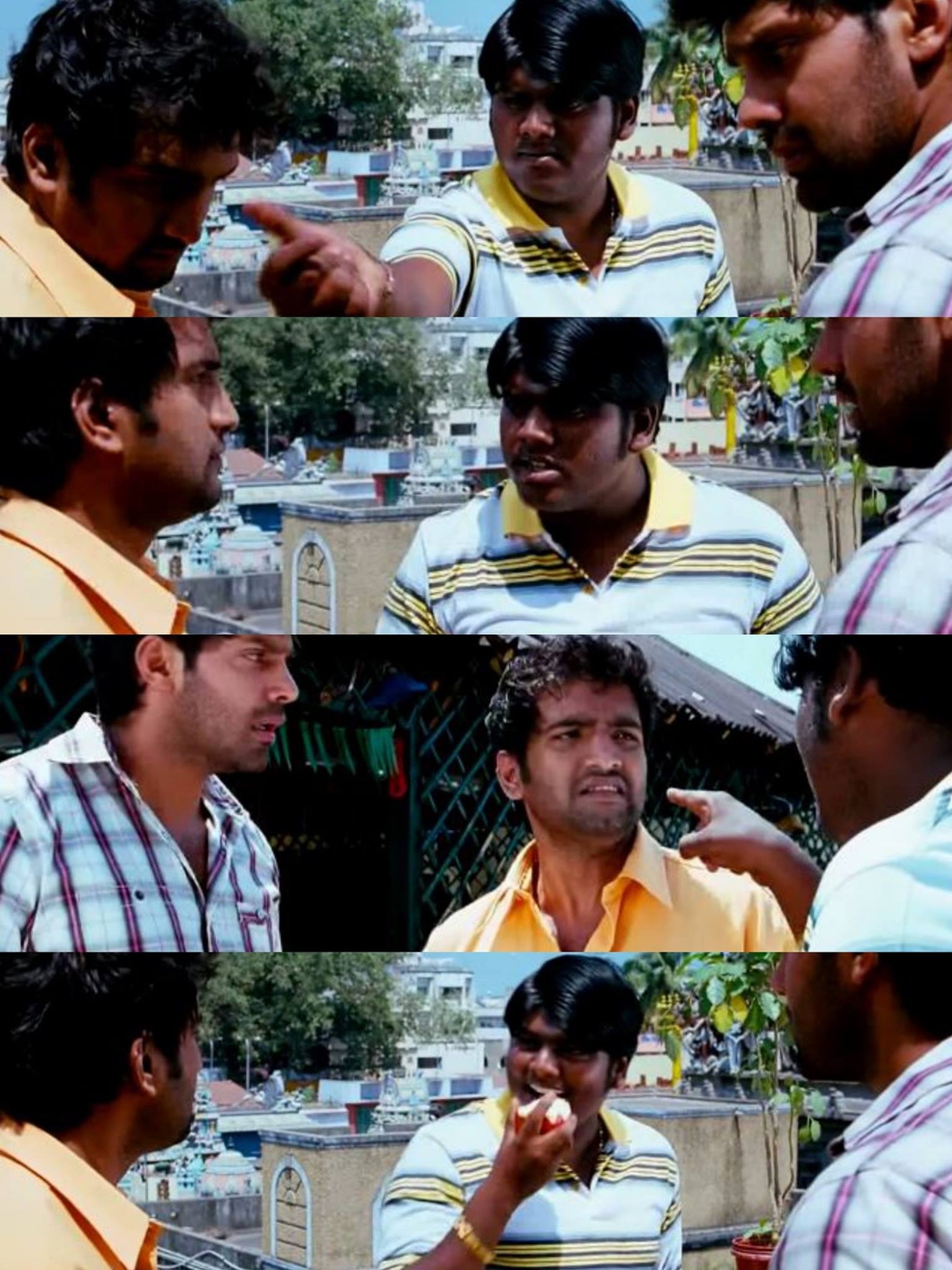 Boss Engira Baskaran meme template with Bhaskaran (Arya) with Nallathambi (Santhanam)