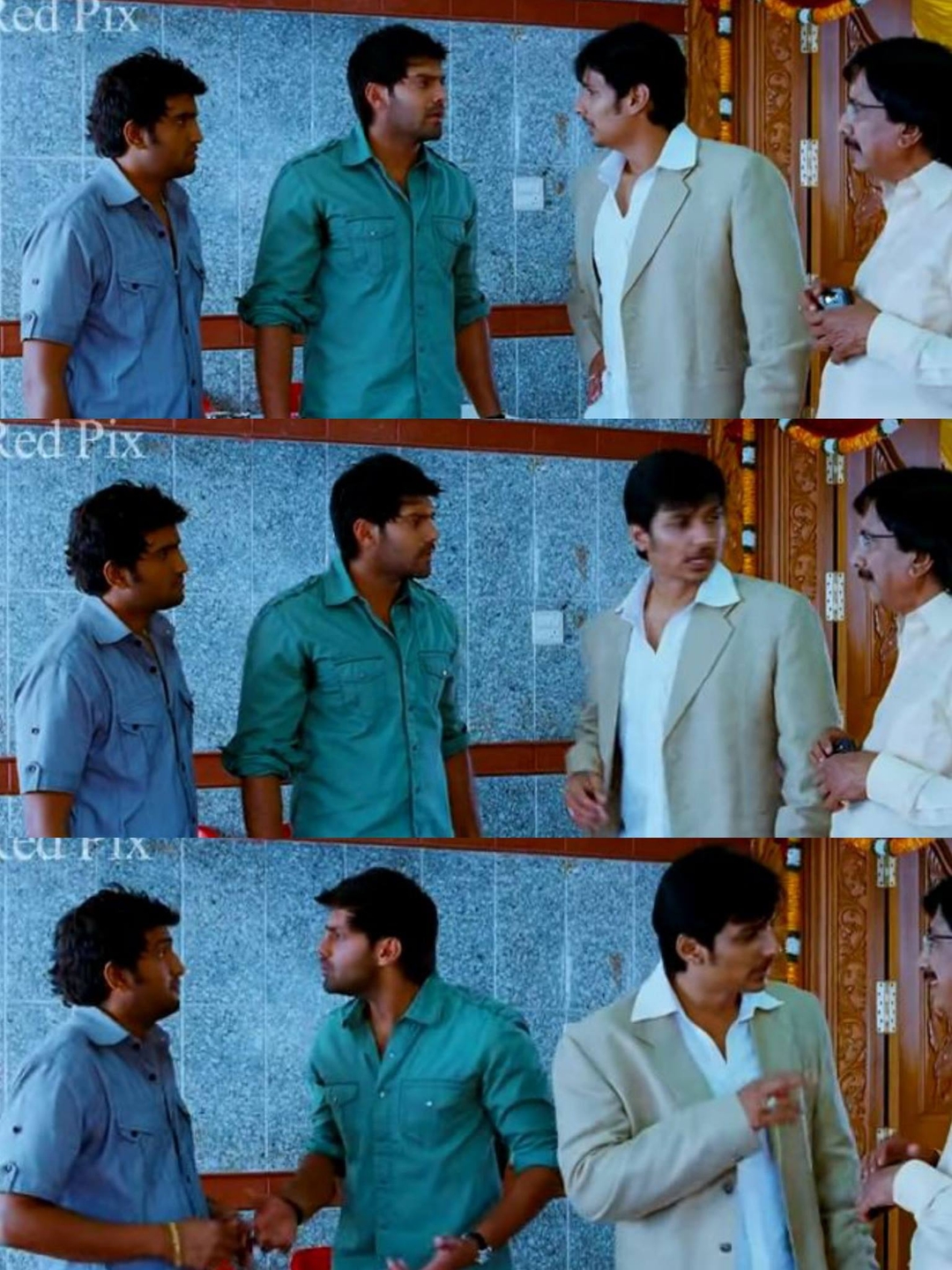 Boss Engira Baskaran meme template with Bhaskaran (Arya) with Nallathambi (Santhanam)