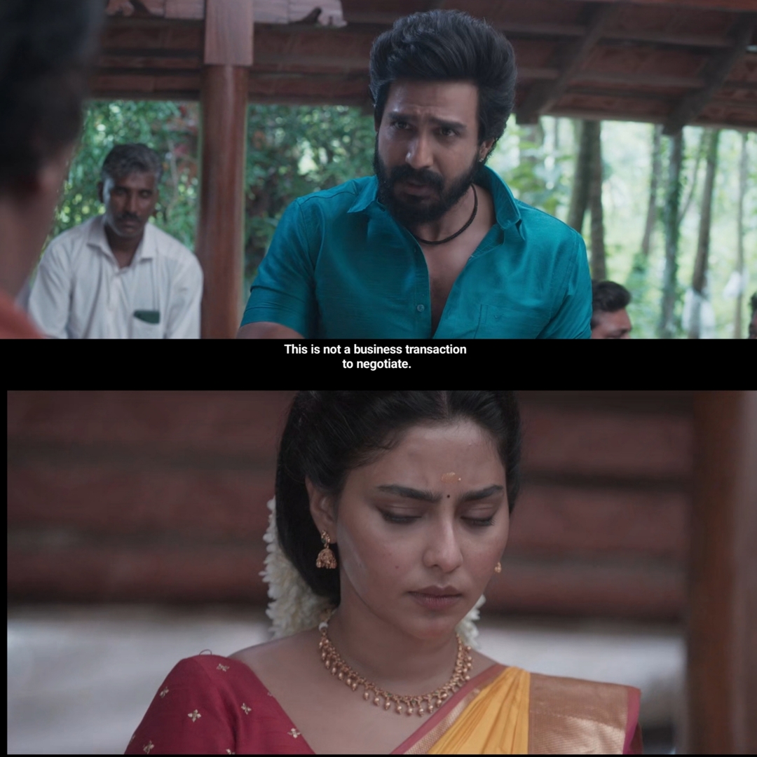 Gatta Kusthi meme template with Veera (Vishnu Vishal) with Keerthi (Aishwarya Lekshmi)