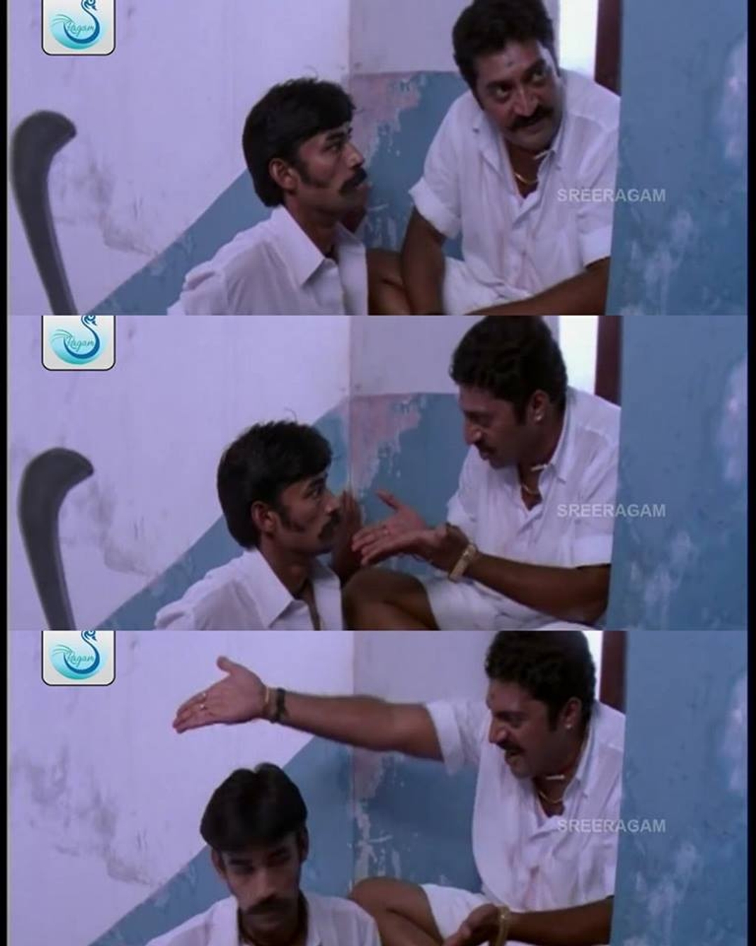 Ghilli meme template with Saravanavelu (Vijay) with Muthupandi (Prakash Raj)