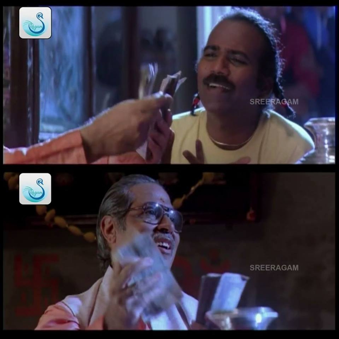 Ghilli meme template with Saravanavelu (Vijay) with Muthupandi (Prakash Raj)