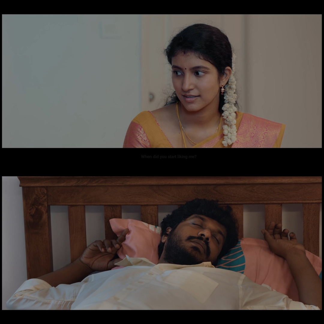 Good Night meme template with Mohan (K. Manikandan) with Anu (Meetha Raghunath)