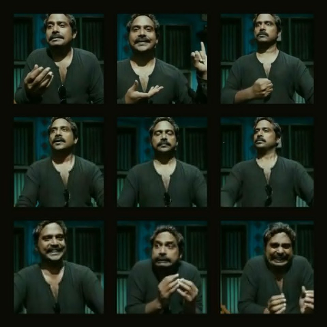 Jigarthanda meme template with Muthu (Guru Somasundaram)