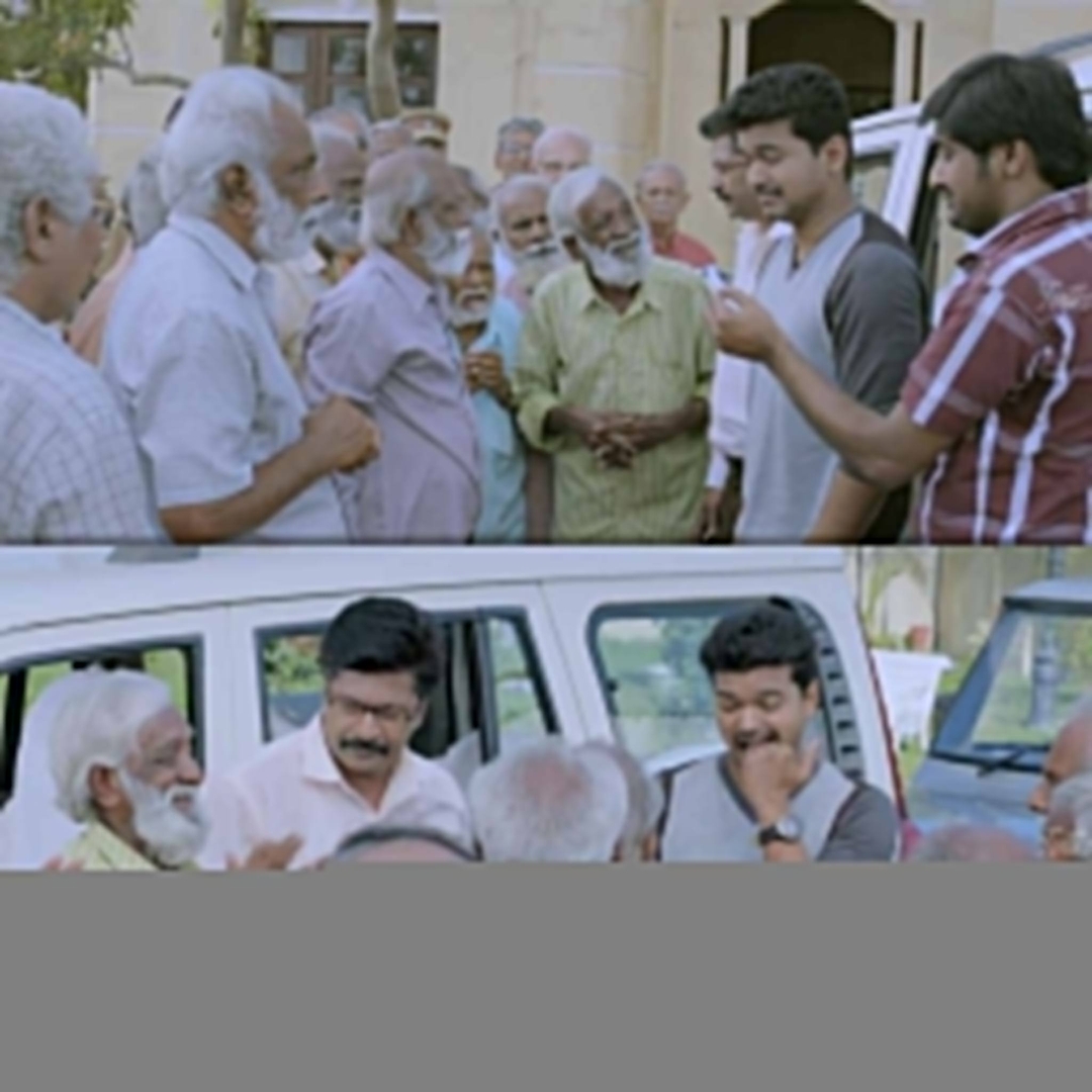 Kaththi meme template with Kathiresan / Jeevanandham (Vijay)