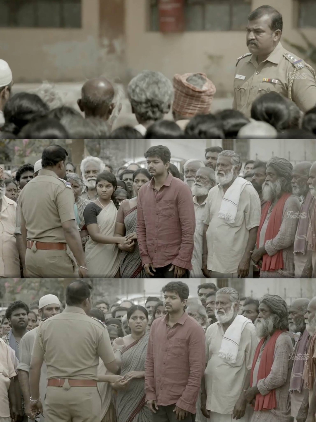 Kaththi meme template with Kathiresan / Jeevanandham (Vijay)