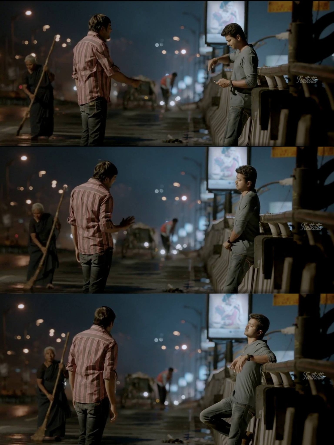 Kaththi meme template with Kathiresan / Jeevanandham (Vijay)