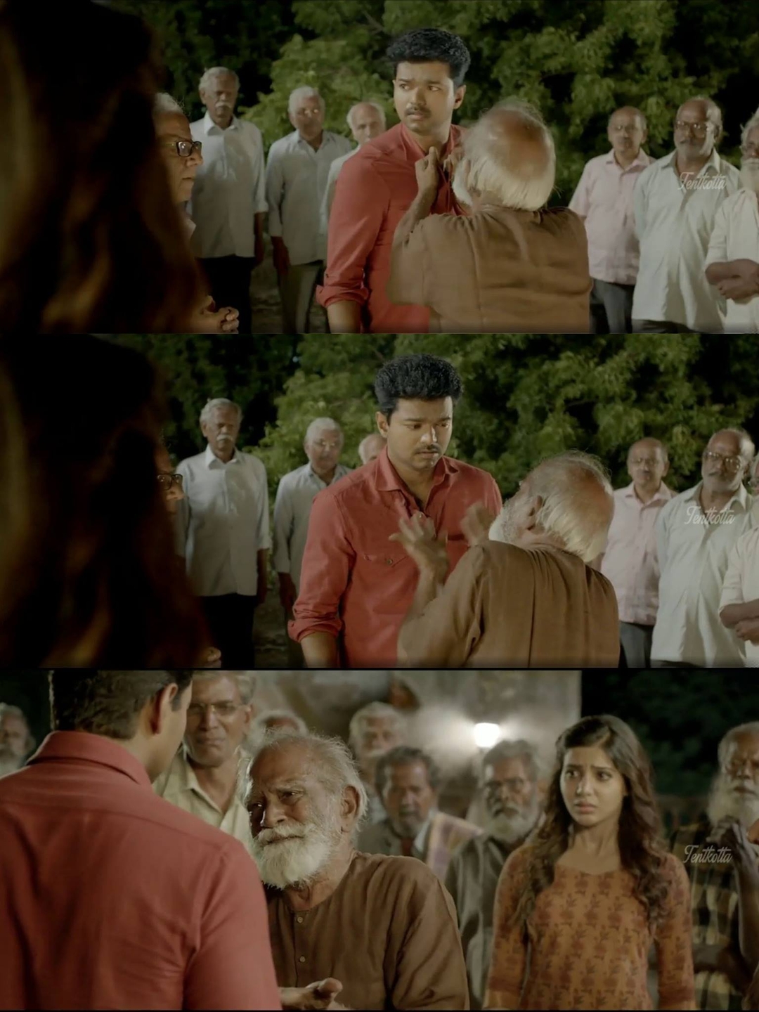 Kaththi meme template with Kathiresan / Jeevanandham (Vijay)