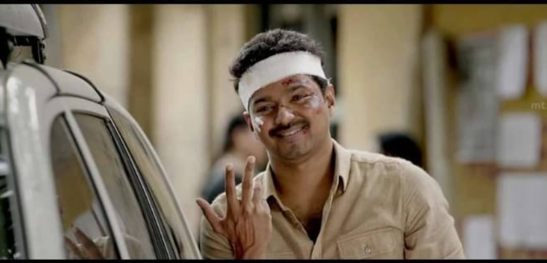 Kaththi meme template with Kathiresan / Jeevanandham (Vijay)