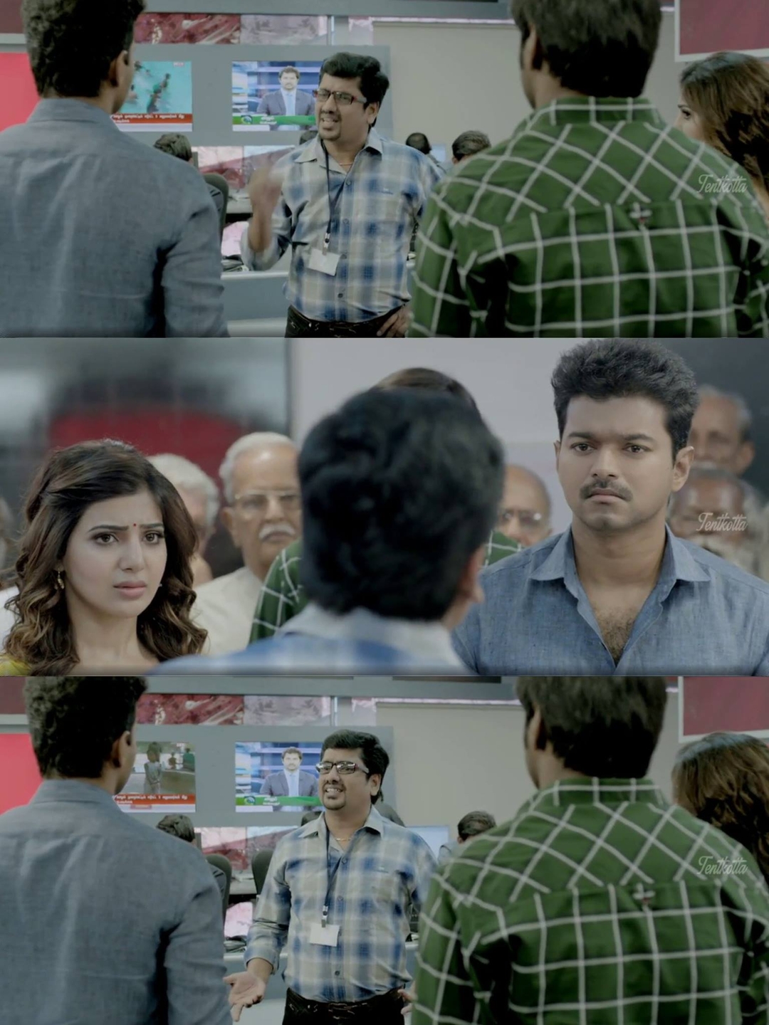 Kaththi meme template with Kathiresan / Jeevanandham (Vijay)