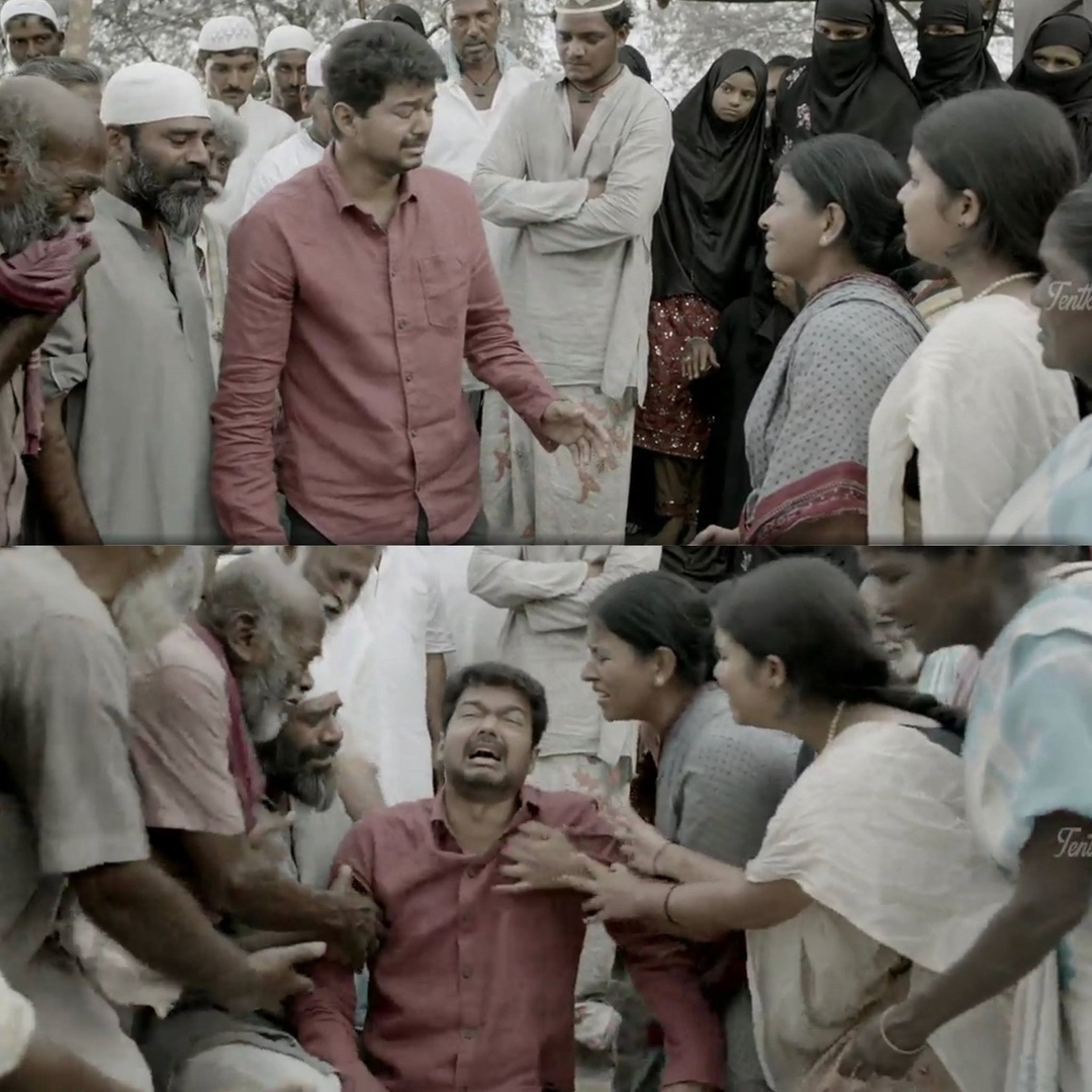 Kaththi meme template with Kathiresan / Jeevanandham (Vijay)